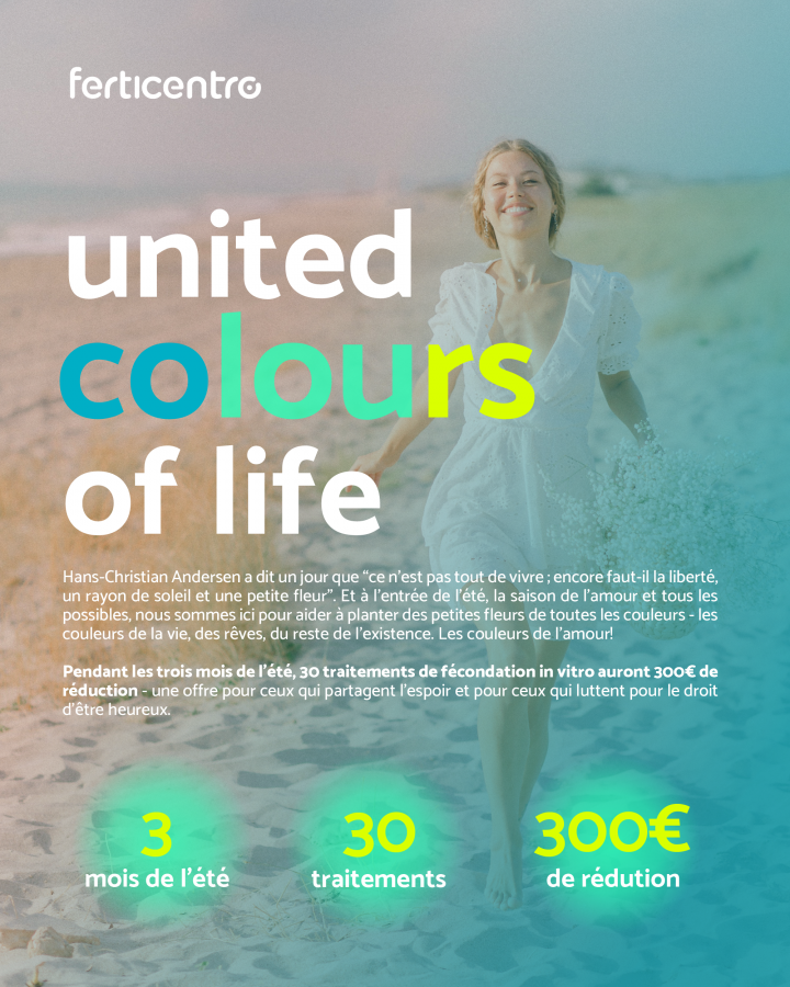 300 euros de réduction proposé par la clinique Ferticentro : opération « United Colors of Life »