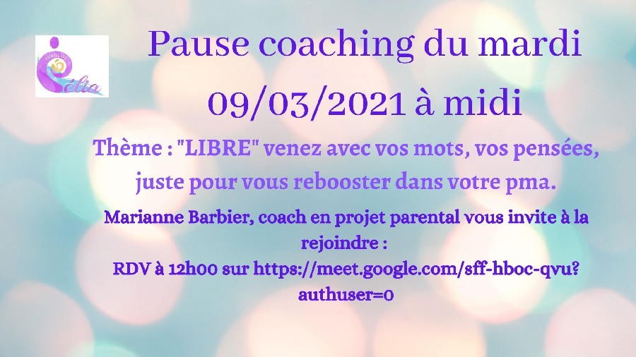 Instant coaching PMA du mardi 9 Mars 2021